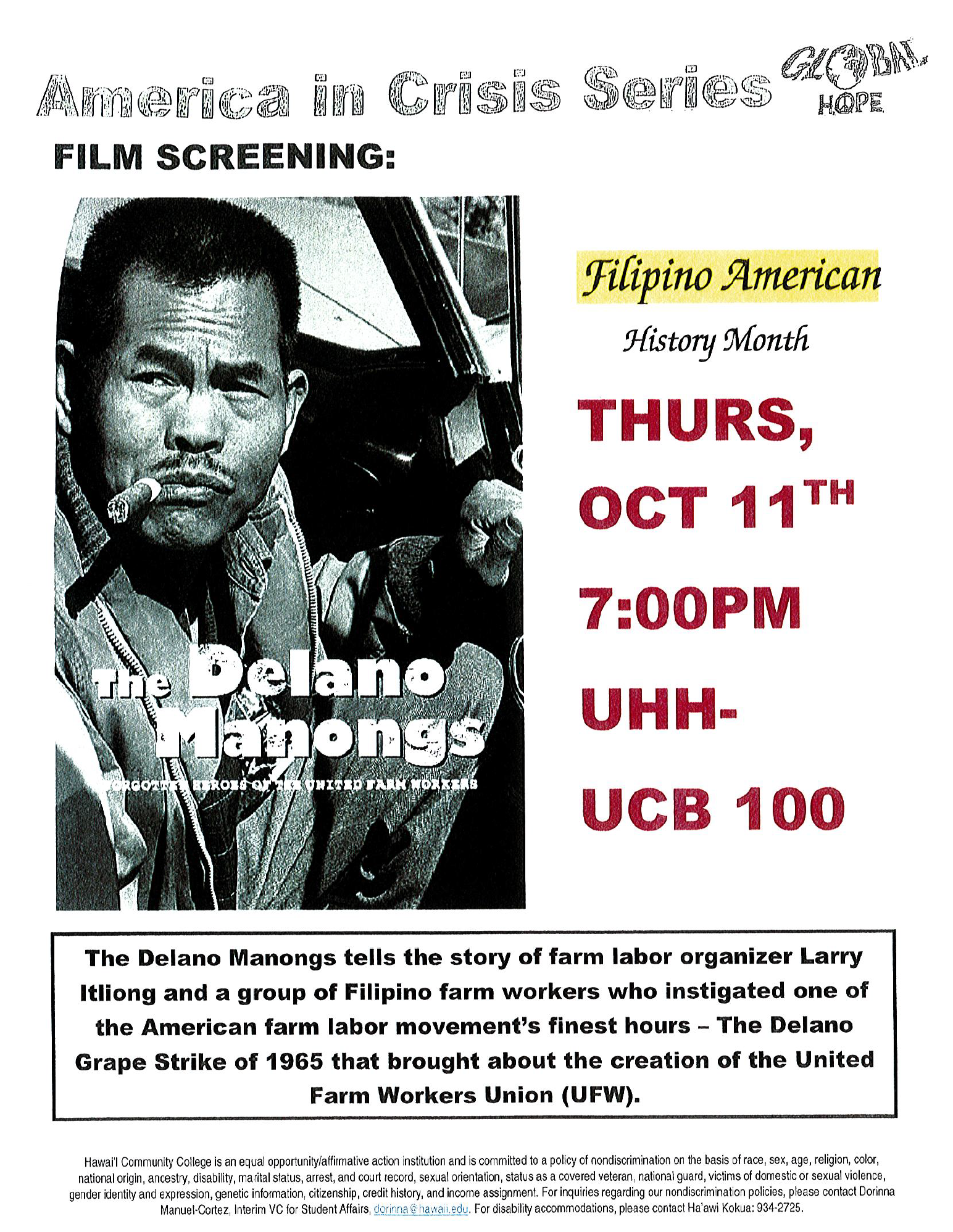 Delano Manongs Event Flyer