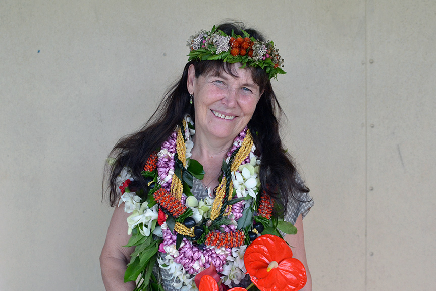 Portrait with leis