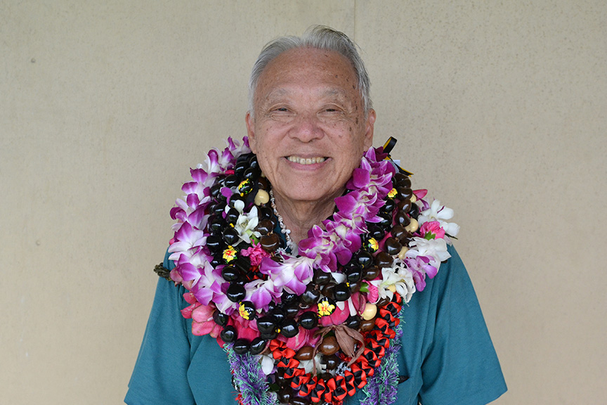 Portrait with leis