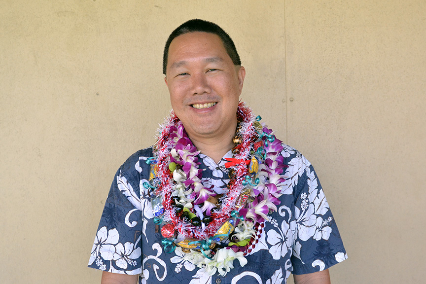 Portrait with leis