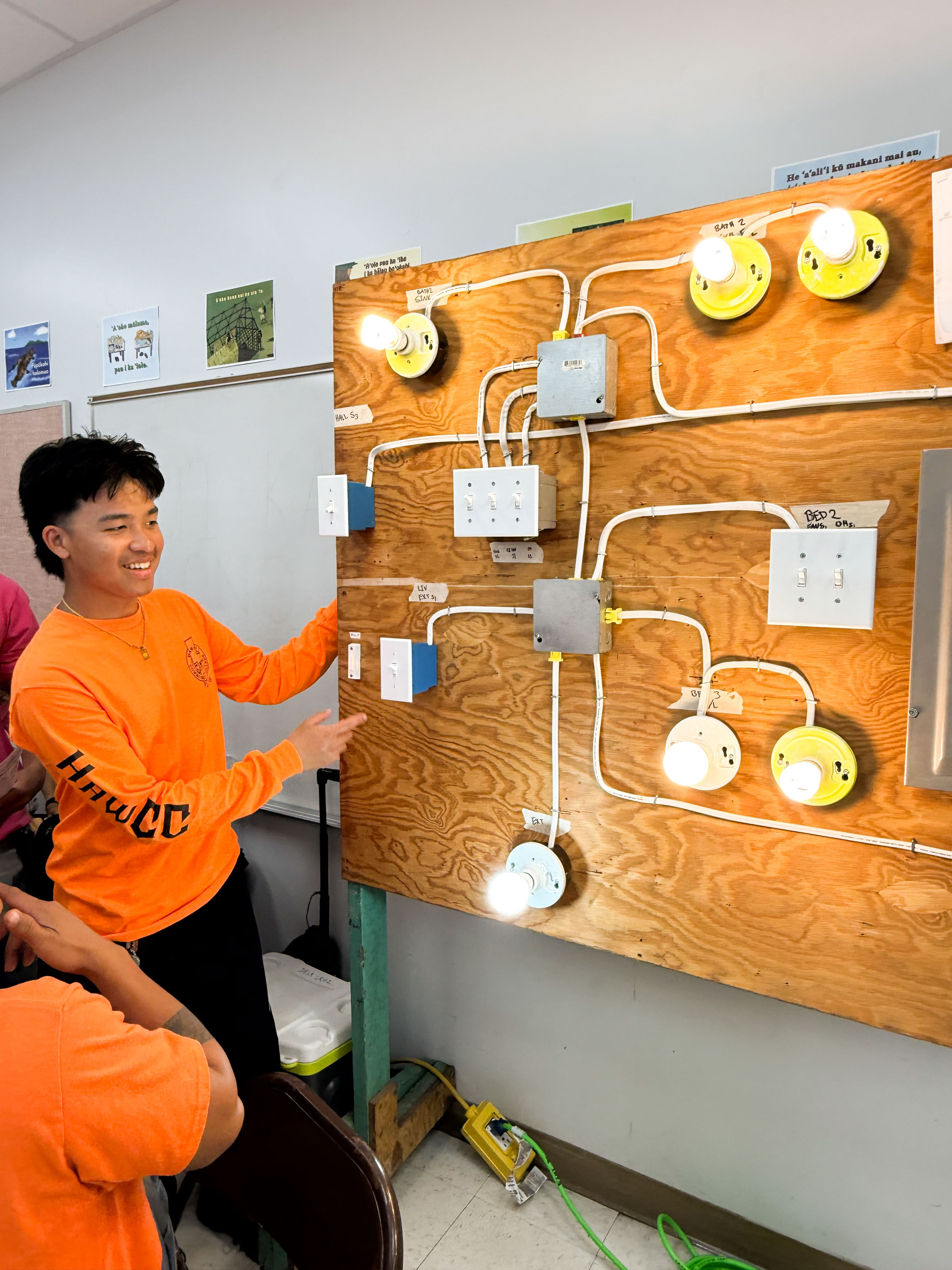 More than a dozen students in the Electrical Installation and Maintenance Technology program were on-hand to talk about their experience and showcase their skills. 