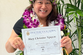 Mary Christine Nguyen receives  Phi Theta Kappa certificate