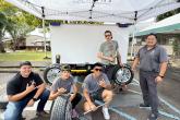 How fast can you change a tire? Hawaii CC Autobody Repair and Painting Program students manned the booth where you could test your skills! 